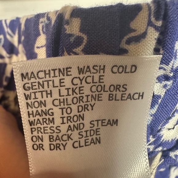 Artisan Ny Blue and White Floral Paisley Pants Boho Size Large - Picture 6 of 7